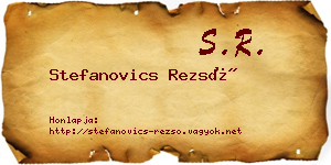 Stefanovics Rezső névjegykártya