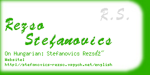 rezso stefanovics business card